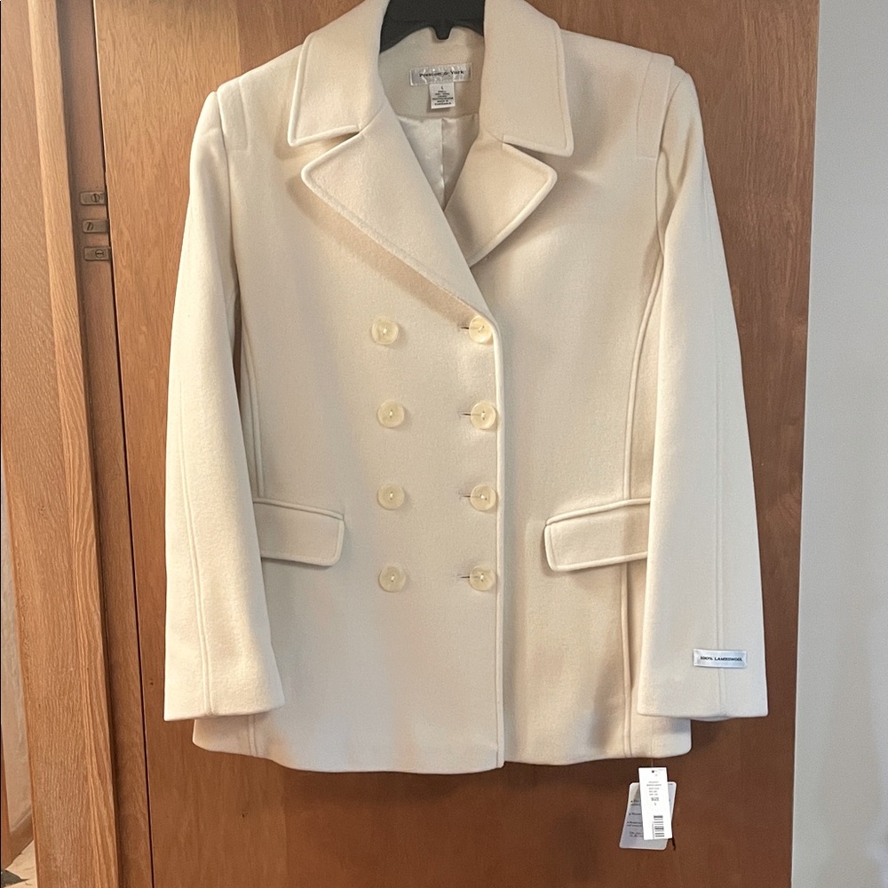 Preston & York Double Breasted Winter White Peacoat